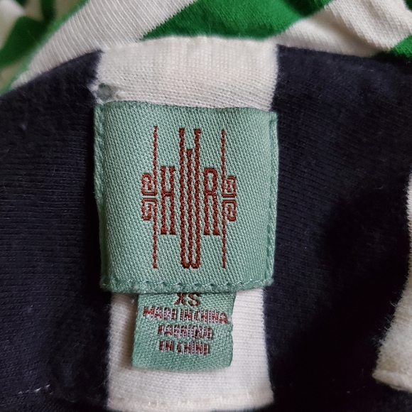 Anthropologie HWR Monogram Split Stripes Dress Navy and White Size XS - Picture 7 of 11